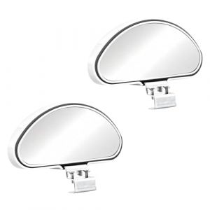 Cyberwork 2pcs Retroviseur Miroir D'angle Mort Conduite Accompagn&eacute;e Grand Angle Lat&eacute;ral Auxiliaire R&eacute;glable,Compatible avec Camion,SUV,Van (Version &agrave; vis blanches) (Cyberwork, neuf)