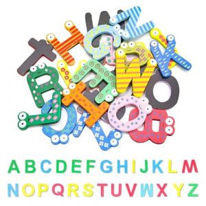 Lot de 2 aimants de réfrigérateur en forme de lettres de l'alphabet - Aimants intéressants pour réfrigérateur - Aimants colorés pour réfrigérateur (PATRICK OWENS, neuf)