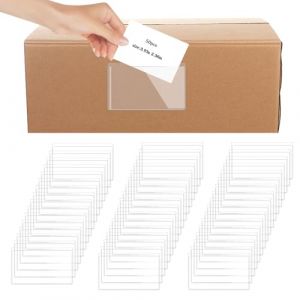 50 Pièces Porte Etiquette Adhesif Pochettes Autocollantes Transparentes Pochettes pour Cartes d'Index 10 × 6 cm Porte-étiquettes en Plastique avec Ouverture supérieure pour Ranger (milesale, neuf)