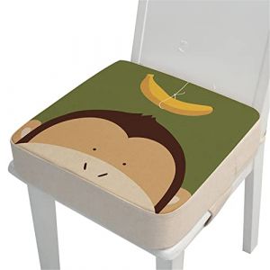 Chickwin Coussin Rehausseur Chaise Enfant, Chaise Haute Bébé Portable Réhausseur Coussin de Siège Ajustable Démontable Confortable Eponge Coussins pour Salle à Manger (singe,40x40x10cm) (chickwing, neuf)