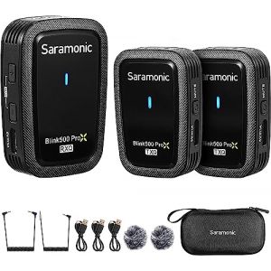 Micro Cravate Saramonic, micro cravate sans fil batterie 10 heures, micro cravate iphone rechargeable pour appareil photo, PC, iPhone, Andriod, enregistrement d'interview, Vlogs-Blink500 ProX Q20 (COCOGEAR-EU, neuf)