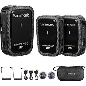 Saramonic Micro Cravate, Micro Cravate sans Fil Batterie 10 Heures, Micro Cravate iphone Rechargeable pour Appareil Photo, PC, iPhone, Andriod, Enregistrement d'interview, Vlogs-Blink500 Prox Q20 (COCOGEAR-EU, neuf)