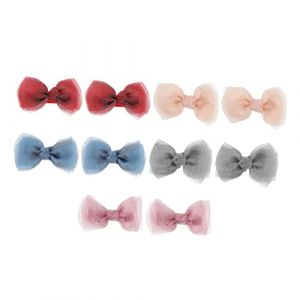 Vaguelly 5 Paires Arc En &Eacute;pingle &agrave; Cheveux Accessoires Arcs De Cheveux De Fille Agrafe Noeud Marron Noeud Pinces &agrave; Cheveux Enfants Pour Filles Para Rubans Chiffon (Bustling Xin, neuf)