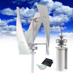 éolienne Verticale 14000W, Générateur d'énergie, Kit d'énergie éolienne, 12V 24V 48V 110V 220V 3 Pales avec Contrôleur, Kit d'éolienne, pour Supplémentation énergétique Domestique,White-48V (QIAOLANSHOP, neuf)