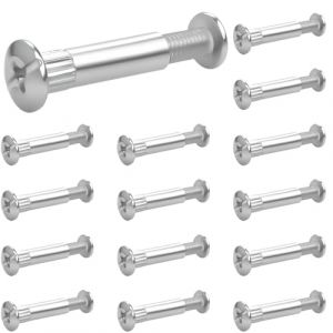 30 Pièces Vis Assemblage Meuble M6 Acier Nickelé (15 x Vis d'Assemblage, 15 x Vis pour Meuble) Épaisseur du Bois 32-42mm Vis de Raccordement Connecteur pour Bois Meubles Armoires Placards (business_kc, neuf)
