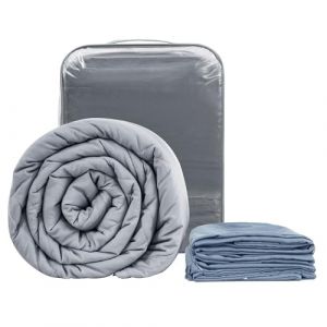 Winthome Couverture Lestée 130x190cm 6kg avec Housse de Couette pour Adultes (Bleu) (Winthome EU, neuf)