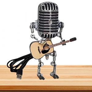 Lampe vintage | T&ecirc;te de lampe vintage en m&eacute;tal avec microphone robot, lampe de bureau, d&eacute;coration pour bar, h&ocirc;tel, restaurant, magasins, super (hereare, neuf)