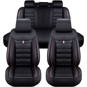 Housse de Siège de Voiture pour BMW X1 F48 X1 2.Gen 2015-2019 2020 2021 2022 2023, 5 Seat Fait sur Mesure Cuir Housse Siege, Avant et Arrière Couvre Siège Interieur Accessoires,E/Black+Red (xuyuhenghe, neuf)