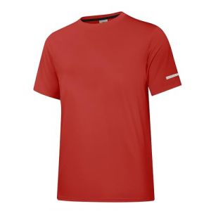Maillot Anti-UV UPF 50+ pour Hommes - T-Shirt Manches Courtes de pRougeection Solaire - L&eacute;ger, s&eacute;chage Rapide - Tee-Shirt Natation/Surf avec pRougeection SPF UV Rouge 12-3XL (holure, neuf)