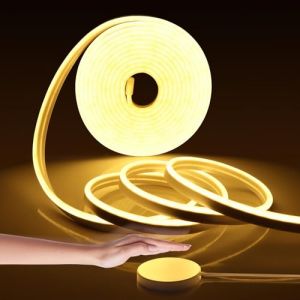 LRGBST 10M bande de LED au néon blanc chaud, bande de lumière au néon LED imperméable 24V IP65 avec interrupteur de Dimmer de balayage tactile et manuel pour l'éclairage indirect (LLXEST, neuf)