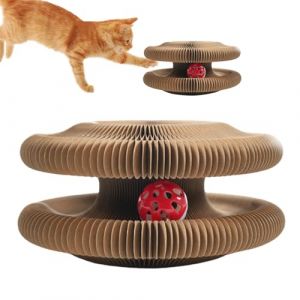 Griffoir Rond pour Chat | Jouet à Bille Pliable avec Circuit pour Chat | Accessoire pour Animaux de Simulation de Chasse Exercice Mental Stimulation Jeu | pour Intérieur Extérieur et Voyage (dongliz, neuf)