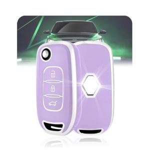 LELNOOS Coque Cl&eacute; Voiture, Silicone &Eacute;tui Cle Etui Clef Protecteur Cache Cles pour Renault Clio 5 Twingo 3 Kangoo 3 Megane 4 Trafic 3 Captur Express Kadjar Dacia Duster Dokker Sandero Stepway Stepway (LELNOOS, neuf)
