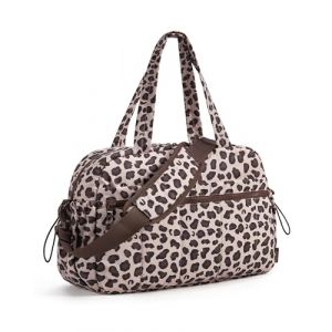 BAGSMART Sac de sport pour femme - 24 l - Imperm&eacute;able - Sac de voyage - Sac de gym - Sac de clinique - Avec sac humide en PVC - Pour fitness, natation, sauna, Motif l&eacute;opard, s (HZJZ FR, neuf)