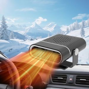 Chauffage de Voiture 12V, 150W Chauffage D&eacute;givreur de Voiture, 2en 1Chauffage Desembuage de Voiture D&eacute;givreurs, Chauffage Portable pour Voiture, Chauffage Voiture Allume Cigare, R&eacute;glage Libre &agrave; 360&deg; (LAKISS, neuf)