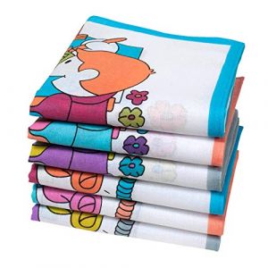 Merrysquare - Mouchoirs en Tissu pour Enfants - Petite Taille 30cm x 30cm - 6 Pi&egrave;ces - 100% Coton - Mod&egrave;le Gribouille (Merrysquare, neuf)
