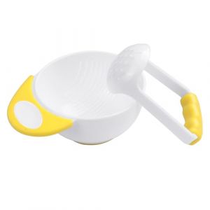 HOTUT Bol de Broyage pour Bébé, Bol de Broyage de Purée, Bol à Mélanger, Mresse-purée pour Bébé, Bol d'alimentation pour Bébé, Presse Alimentaire pour Bébé - Jaune (ZHDAYA, neuf)
