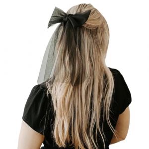Épingle à cheveux avec nœud pour filles, grands nœuds, perles, voile pour robe de soirée, tenue élégante (JUNJUNli, neuf)