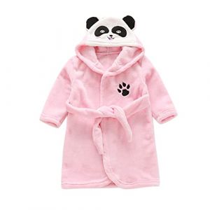 Robe De Chambre Polaire Enfant Fille Garcon Longue Peignoirs De Bain Fille Flanelle Animaux Peignoir Chaud Hiver Coton Enfant Fille Mignon Panda Robe De Chambre Polaire à Capuche (Pink, 2-3 Years) (Vuncio, neuf)