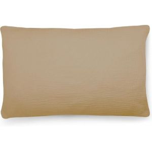 PinkZebra Housse de coussin en mousseline bio 20 x 30 cm - Certifié ÖkoTex - Housse de coussin en mousseline 100 % coton organique - Housse de coussin avec fermeture éclair - Fabriqué en UE - Beige (PinkZebra., neuf)