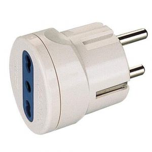 Poly Pool PP0451 Type L (IT) Universel Bleu Blanc Adaptateur Prise &eacute;lectrique Type L (IT) Universel 16 A Bleu Blanc 80 mm 130 mm (GLOBAL DISTRIBUTIONS, neuf)