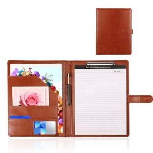 Tbintul Porte Bloc A4 Porte Documents, Bloc Note A4 Range Documents Porte-bloc, Classeur &agrave; Clip, Portfolio Multifonctionnel avec Fermeture Magn&eacute;tique, pour L'&eacute;cole, Bureau (Marron) (RAFAELOS-CHRISTOU, neuf)