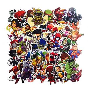 SetProducts Top Stickers ! Lot de 50 Stickers Marvel - Autocollants HD Non Vulgaires – Bomb, Super Heros, Hulk, Spiderman, Superman, Tortues Ninja - Customisation, Scrapbooking, Personnalisation… (NATUR'HALL, neuf)