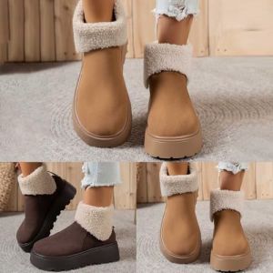 De Neige pour Femme Rangers Botte Hiver Noir Bottines Orthop&eacute;diques Chaussures Chaudes Imperm&eacute;able Pluie Fantaisie Chaussure Bottine Apres Ski (FUKUANMA-FR, neuf)