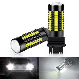 Teguangmei 3157 T25 P27/7W Ampoules LED de Voiture 5W Ultra Lumineux Blanc 6000K 3020 126SMD LED Frein de Recul Arrêt Arrière Feux de Brouillard Arrière Position Feu Arrière 12-24V (2 PCS) (TeguangmeiEUR, neuf)