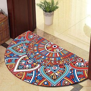 Guest Ruyunlai Paillasson Tapis D'entréE Demi Lune IntéRieur Dexterieur pour Terrasse Rond Exterieur Entree D’entree Interieur Absorbant Fleurs colorées 50x80cm (Guest Ruyunlai, neuf)