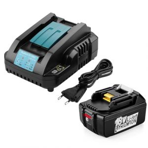 XNJTG 18V 5,5Ah Batterie avec Chargeur de Remplacement pour Batteries Makita 18V BL1850 BL1860 BL1840 BL1830 et Chargeur DC18RC DC18RD DC18RA DC18SF (POWER-XWT, neuf)