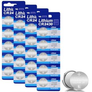 Pile CR2430 3V Lithium, Lot de 20 Piles CR 2430 Plate Longue Durée 2430 Pile Bouton Piles Plates pour Clés électroniques, Petites Télécommandes et Montres de Sport, Balances (GOLDENORCHID HILLTEMPLE Kft., neuf)