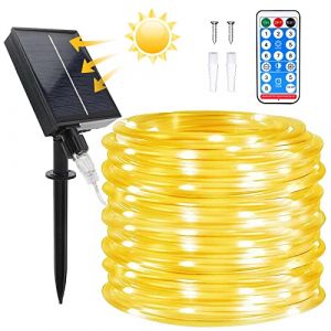 Micacorn Guirlande lumineuse solaire d'extérieur de 21,9 m, 8 modes, 200 LED, tube lumineux étanche avec télécommande pour piscine, mariage, décoration de fête de Noël (Micacorn, neuf)