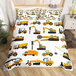 Housse de Couette Excavatrice Pour Enfants 140x200 Ensemble de Literie Tracteur de Ferme Garçons Filles Parure de Lit Cartoon Construction Camion Camion Mécanique Pour Enfants Adolescents 2 Pièces (Suzhou yiyanyun e-commerce Co., Ltd, neuf)
