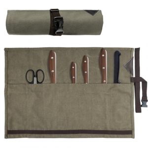 Sweetfularyeen Malette Couteaux, Rangement en Rouleau Pliable, 8 Compartiments, Jusqu'&agrave; 10 cm de Couteau, Sac de Couteau du Chef, Fixation de Cordon Enveloppant, Adapt&eacute; au Camping, Cuisine, etc (RongtongMei, neuf)