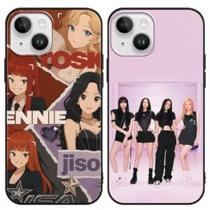 Korea Idol 2 Pi&egrave;ces Coque pour Samsung Galaxy A40 5.9'', Blackpink KPOP Star Groupe Lisa Rose Jenny Jisoo Protection Cover Etui Housse de Haute Qualit&eacute; TPU Silicone Souple Anti-Rayures Antichoc Case (yuhuolai maoyi, neuf)