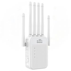 R&eacute;p&eacute;teur WiFi 6 Puissant, 2025 Nouvel amplificateur de Signal WiFi, 6 antennes, 2 Ports LAN, amplificateur WiFi, Mode routeur/r&eacute;p&eacute;teur/AP, Couverture jusqu'&agrave; 300 m&sup2; pour la Maison et Le Bureau (CQLZSU, neuf)