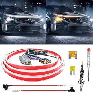 Bande de lumière de Capot LED, Bande Lumineuse décorative de Capot, Feux de Circulation diurne 12V Lumière constante étanche pour Voiture Bande Lumineuse Décorative Universelle (ysislybin, neuf)