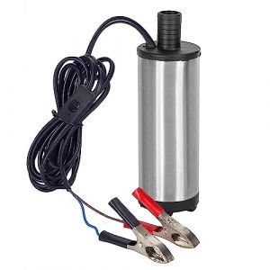 DC 12V 51mm dieselpompe submersible, pompe à carburant en acier inoxydable 30l / min pompe à eau de pompe de transfert de carburant électrique, huile pour voiture, bateau (Couleur argent) (CAM2-EU, neuf)