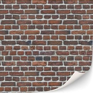 Lot de 3 feuilles de revêtement mural autocollant pour maison de poupée - Échelle 1:12 (brique rouge fumé) (Byrg Miniatures, neuf)