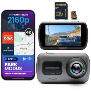Nextbase Caméra embarquée 622 GW + carte SD 64 Go | 4K UHD, stabilisation d'image, GPS, Wi-Fi et SOS d'urgence, What3Words | Vision nocturne et mode stationnement (iZilla, neuf)