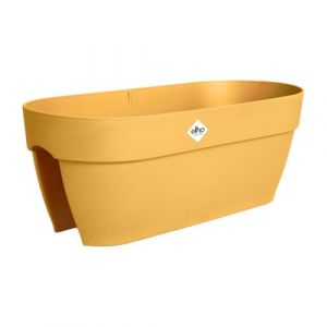 Elho Vibia Campana Flower Bridge 60 - Jardinière Balcon - Plastique 100% Recyclé - L 59 x B 26 x H 22 cm - Jaune/Jaune Miel (Montanari Store, neuf)