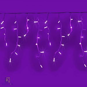 Luccika, &Eacute;talactite 2 x 0,7 m 80 cm MaxiLed Violet avec flash blanc glace pour int&eacute;rieur et ext&eacute;rieur (Flait FR, neuf)