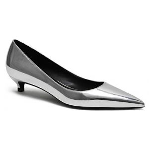 soulength Escarpin Petit Talon Femme 3Cm Vernis Kitten-Heel Escarpin Femme Argent 39,130 (tianxinbaihuowangdian, neuf)