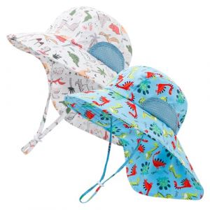 MASOCIO Chapeau Anti UV Bebe Enfant Garcon Fille Chapeau B&eacute;b&eacute; Soleil 2 Pi&egrave;ces Bob Gar&ccedil;on Casquette &eacute;t&eacute; Ete 3 4 5 R&eacute;glable Piscine &Acirc;ge 2-6 Ans Multicolore 1 (Ortego, neuf)