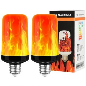 AUAUY Ampoule à Flamme LED, 3W E27 Ampoule à Effet de Flamme, 1400K, 3 Modes D'éclairage, Lampes D'ambiance Décoratives pour Maison, Jardin, Bar, Halloween, Noël (2 Pcs) (Dazzlingyyh, neuf)