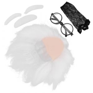 OATIPHO Postiche Bonnet De Vieil Homme Chauve Blanc, Postiche De Vieil Homme Pour Costume Scientifique Adulte, Accessoires Cosplay Pour D&eacute;guisement Scientifique, Costume De Grand-p&egrave;re Halloween (Tsun Ki-sung, neuf)