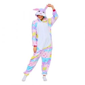 nerd hunters Pyjama jaune Kigurumi Onesie Costume Adulte - Costume Mixte Tailles S-XL (Lapin Star, M) (nerd hunters, neuf)