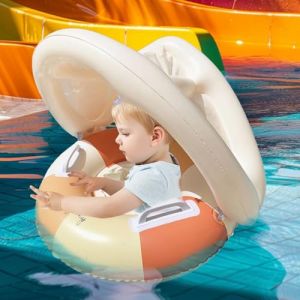 Bouee Bebe avec Pare Soleil Bague De S&eacute;curit&eacute; Pliable, Si&egrave;ge Gonflable pour B&eacute;b&eacute;, Jouets Flottants avec Parasol, P-Our Les 6-12, 18-36 Mois, pour L'ext&eacute;rieur (eipusalt, neuf)