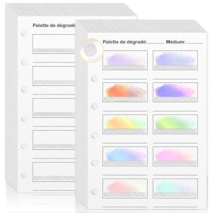 jiawaggag Nuancier &agrave; Colorier Avec Trou 100 Feuilles Mobiles 8.1x12cm Trou Allong&eacute; Nuancier (25 feuilles de papier int&eacute;rieur perfor&eacute; en bande) (yituokejiyouxiangongsi, neuf)