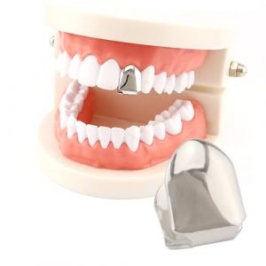 GETBSTOOP Dents Hip Hop Bretelles plaquées unies Capuchon de dents simple pour dents Hip Hop Dents Grillz Bling Slugs Décoration pour dents Bouche Fournitures de fête Grills dentaires (zhenxinxx, neuf)